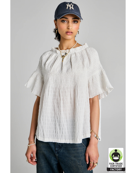 Theia Smocked Blouse
