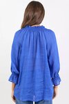 Expedition Blue Shirred Neck Short Sleeve Top