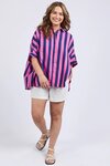 Palermo Stripe Shirt (Printed Stripe Blue and Pink)