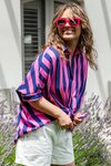 Palermo Stripe Shirt (Printed Stripe Blue and Pink)