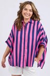 Palermo Stripe Shirt (Printed Stripe Blue and Pink)