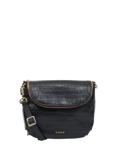 Fifi Crossbody (Black Croc)