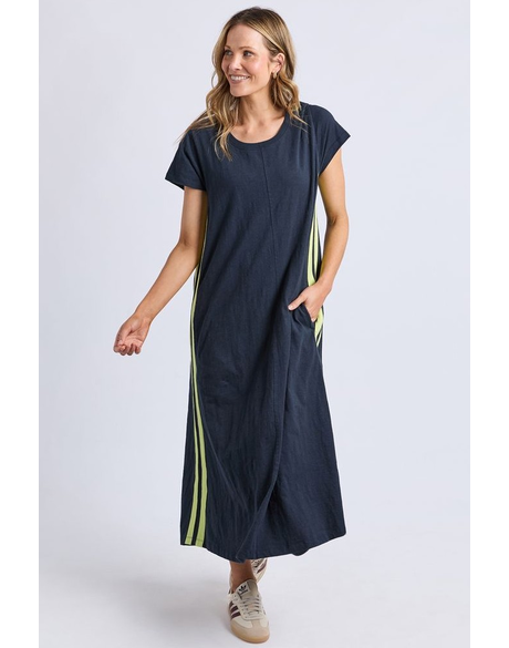 Recovery Dress (Navy and Neon Lemon)