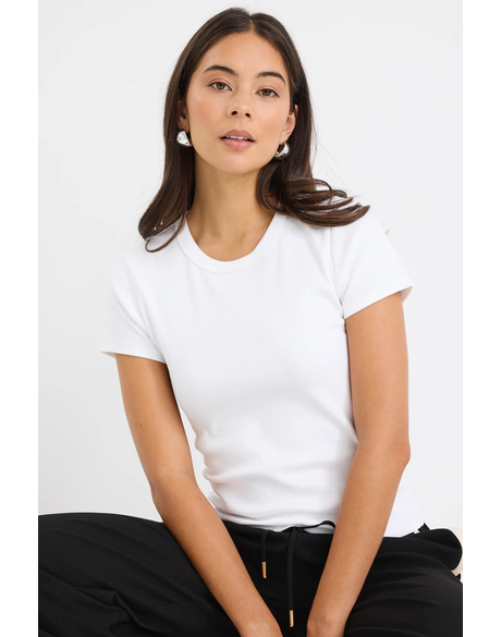 Study Ivory Rib Longer Baby Tee