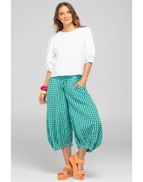 Guru Pants (Green Seersucker)