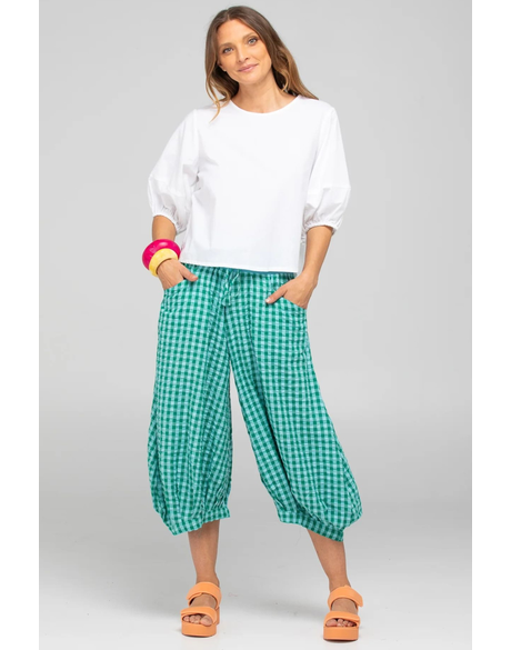 Guru Pants (Green Seersucker)