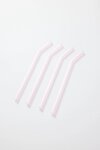 Pink Straight Reuseable Pk 4 Glass Drinking Straws
