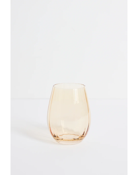 Ripple Light Amber Stemless Glass