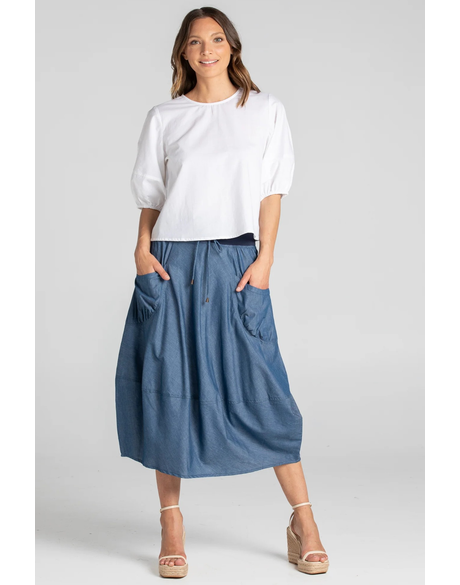 Guru Skirt Basic (Blue Chambray)