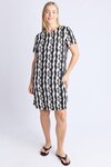 Casa Shift Dress (Black/Marshmallow Casa Print)