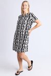 Casa Shift Dress (Black/Marshmallow Casa Print)