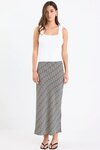 Cleo Geometric Satin Bias Cut Midi Skirt