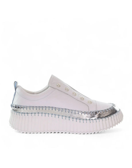 Pearlzie Stripe (White Light Blue Metallic)