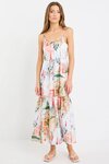 Relax Tuscan Sunset Strappy Tiered Midi Dress