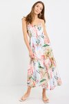Relax Tuscan Sunset Strappy Tiered Midi Dress