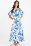 Stage Blue Floral Puff Sleeve Floaty Maxi Dress