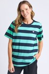 Eden Stripe Short Sleeve Tee (Blue and Green Stripe)