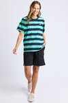 Eden Stripe Short Sleeve Tee (Blue and Green Stripe)