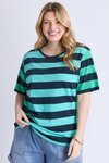 Eden Stripe Short Sleeve Tee (Blue and Green Stripe)