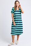 Mercury Stripe Dress (Blue and Green Stripe)