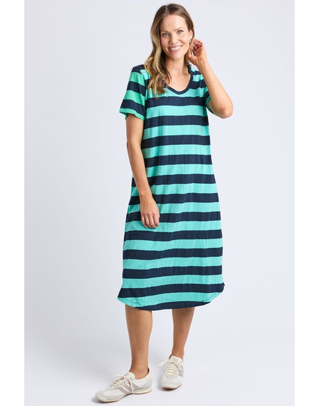 Mercury Stripe Dress (Blue and Green Stripe)