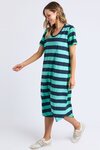 Mercury Stripe Dress (Blue and Green Stripe)