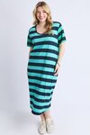 Mercury Stripe Dress (Blue and Green Stripe)