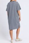 Simplified Stripe Tee Dress (Navy and White Stripe)