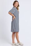 Simplified Stripe Tee Dress (Navy and White Stripe)