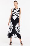 Finally Here Dress (Black/White Flower Print)