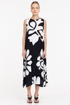 Finally Here Dress (Black/White Flower Print)