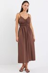 Cast Chocolate Cotton Strappy Midi Dress