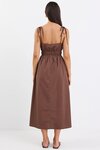 Cast Chocolate Cotton Strappy Midi Dress