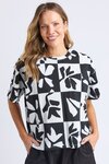 Splice Tee (Black and White Yardage Print)