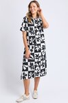 Splice Dress (Black and White Yardage Print)