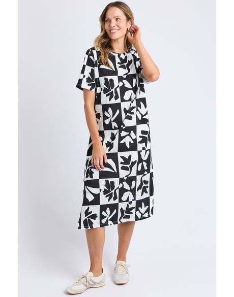 Splice Dress (Black and White Yardage Print)