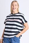 Sorrento Tee (Black and White Stripe)