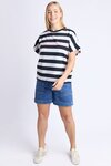 Sorrento Tee (Black and White Stripe)