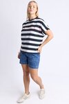 Sorrento Tee (Black and White Stripe)