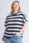 Sorrento Tee (Black and White Stripe)