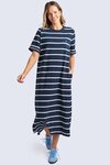 Halli Dress (Navy and White Stripe)