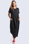 Diana Short Sleeve Dress (Black)