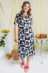 Splice Dress (Black and White Yardage Print)