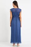 Compass Navy Ramie Relaxed Sleeveless Maxi Dress