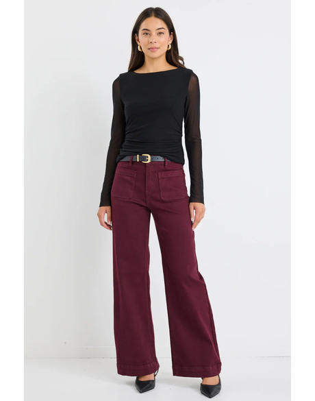 Zoey High Rise Wide Leg Pocket Jean