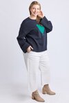 Intersia Heart Knit (Navy)