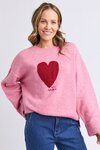 Intersia Heart Knit (Qaurtz Pink)