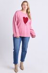 Intersia Heart Knit (Qaurtz Pink)
