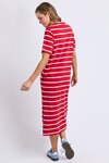 Crimson Tee Dress (Cranberry/White Stripe)