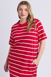 Crimson Tee Dress (Cranberry/White Stripe)